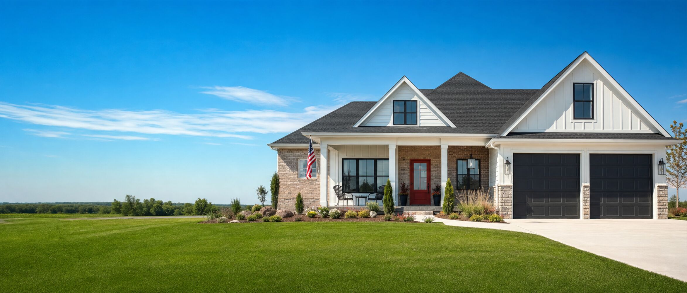 Oklahoma home under a clear blue sky