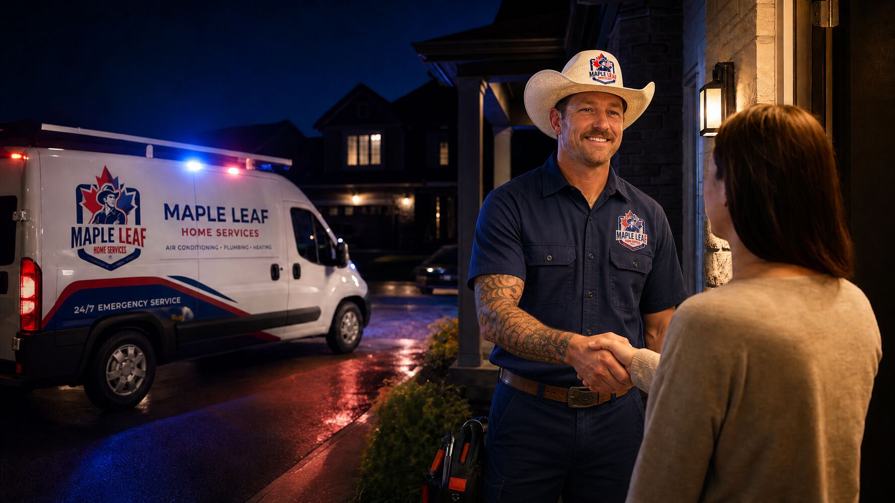 Maple Leaf technicians on a service visit